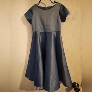 Hand Crafted Satin Blue Kids Dress